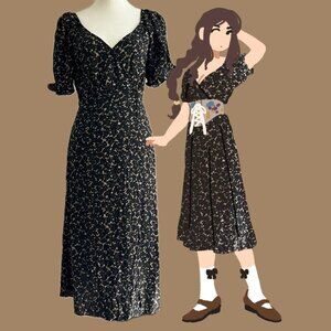 ba&sh Eden Bleunuit floral printed wrap midi dress size S or US 4